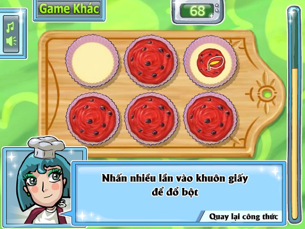 Choi game Banh cupcake dua hau