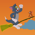 Tom và Jerry cưỡi chổi
