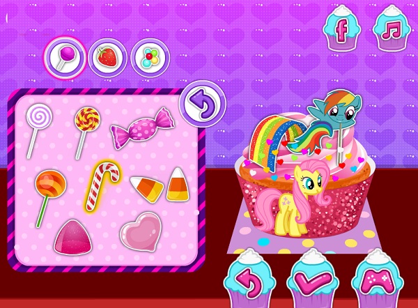 Choi game Lam banh cupcake Pony