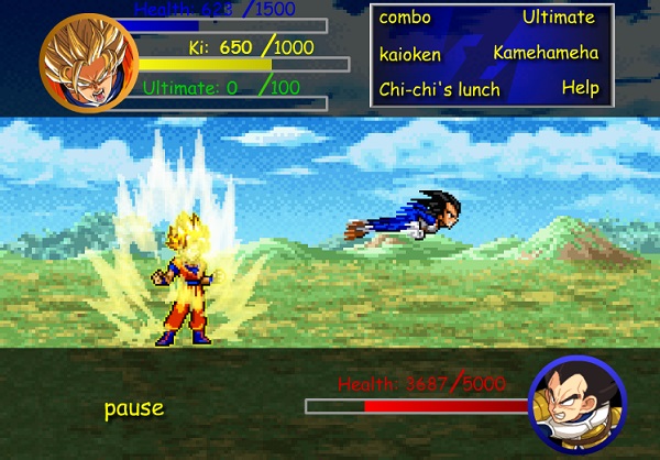 game 7 vien ngoc rong Goku vs Vegeta