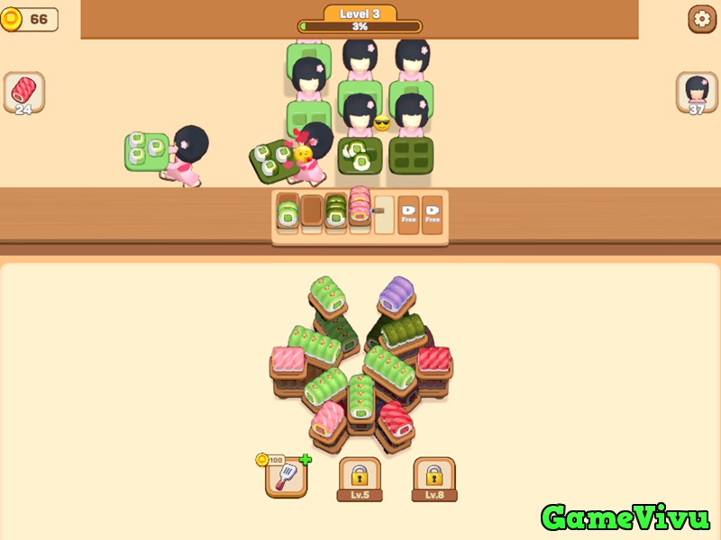 game Xếp sushi puzzle sorting game Xếp sushi puzzle sorting