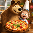 Masha và chú gấu xiếc làm pizza